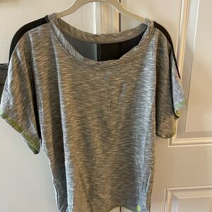 Trina Turk gray and black sheer top size XS